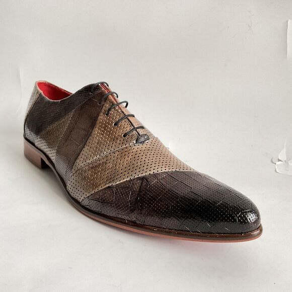 Melvin & Hamilton Leather Patchwork Point-toe Oxfords Brown Men 46 main image 12